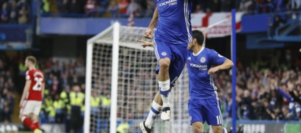 Video: Chelsea troma gólmi poslala Middlesbrough z Premier League a v piatok môže získať titul