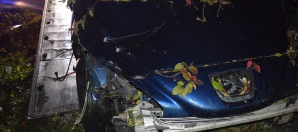 Foto: Opitý Marek vletel do značky a skončil v kríkoch, nafúkal vyše tri promile