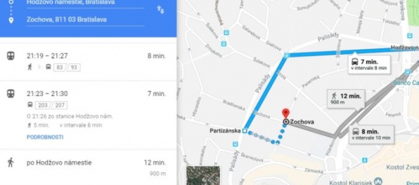 Spoje MHD v Bratislave sa dajú vyhľadať cez Google mapy, poskytnú aj najlepší spôsob prepravy
