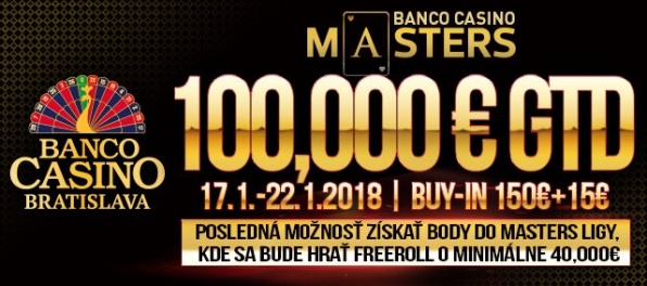 Séria najväčších pokrových turnajov MASTERS pokračuje 15. vydaním