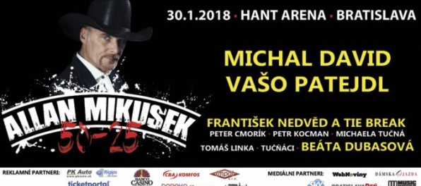 Michal David, Vašo Patejdl, Allan Mikušek, Franta Nedvěd a mnoho ďalších v Bratislave zaspievajú už tento mesiac