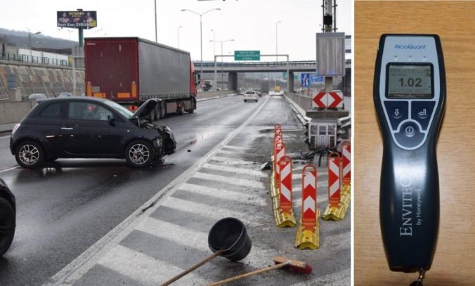 Foto: Na diaľnici D2 havarovala opitá vodička, v aute mala malé dieťa