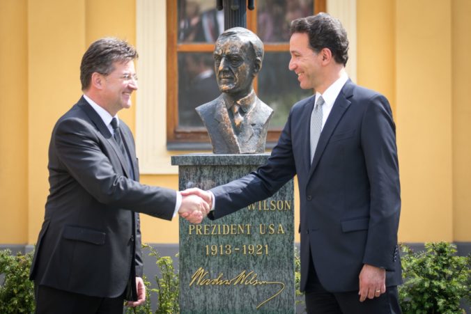 Minister Lajčák odhalil bustu Woodrowa Wilsona a spomenul jeho priateľstvo s Masarykom