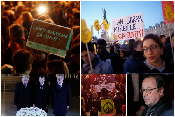 Video: Tisícky ľudí protestovali v Paríži proti antisemitizmu, medzi demonštrantmi bol aj Macron