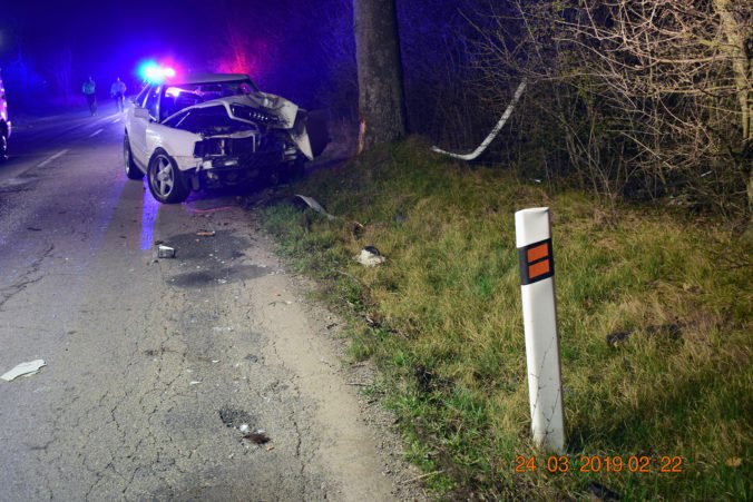 Foto: Vodič Audi zišiel z cesty a neprežil náraz do stromu