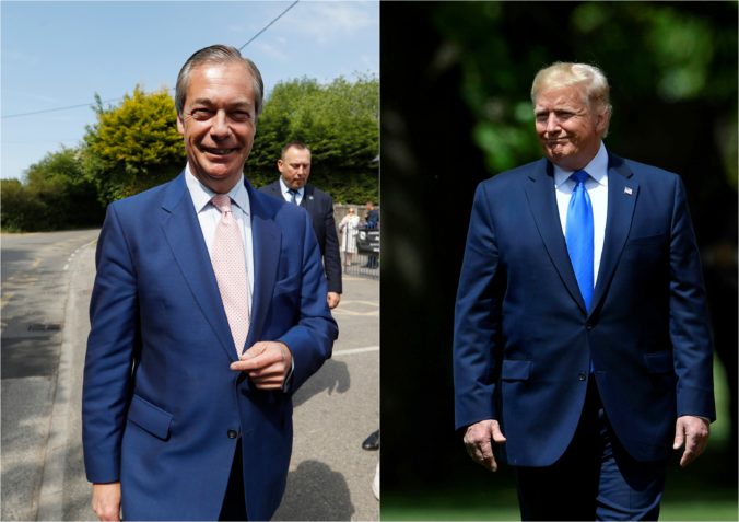 Trump sa v Británii stretol s Farageom, prezident USA podporil snahy o brexit