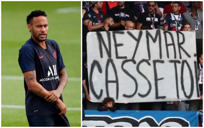 Zmizni, odkázali Neymarovi fanúšikovia Paris Saint-Germain na transparente