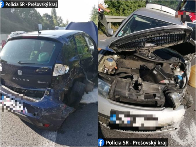 Na diaľnici D1 v smere do Košíc sa zrazili tri autá, polícia odporúča využiť obchádzkovú trase