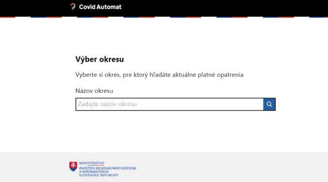 Digitálny COVID automat vám ukáže, aké opatrenia proti koronavírusu platia na Slovensku v jednotlivých okresoch