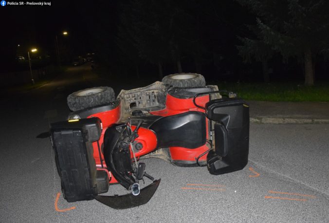 Opitý vodič sa v Levoči premával na štvorkolke a havaroval, nafúkal jeden a pol promile