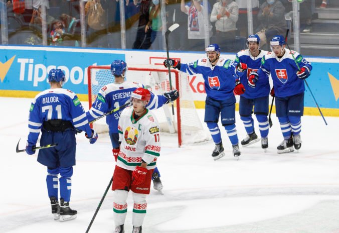 Slovenskí hokejisti si užívajú postup na zimnú olympiádu v Pekingu, Bielorusi boli podľa Pardavého po vyrovnávajúcom góle lepší