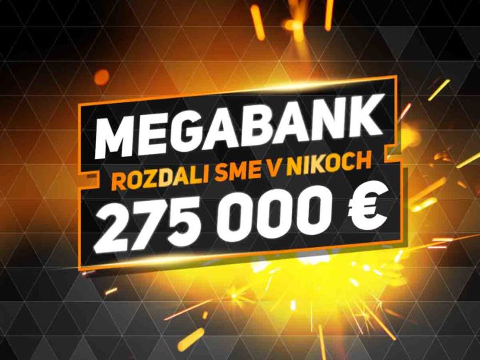 Takmer 14 000 hráčov si rozdelilo 275 000 € v nikoch. Megabank pre veľký úspech pokračuje!