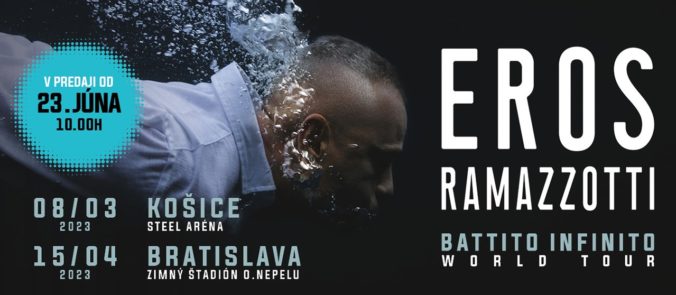 Eros Ramazzotti ohlásil celosvetové turné spolu s vydaním nového albumu. Na Slovensku sa predstaví v Bratislave i Košiciach