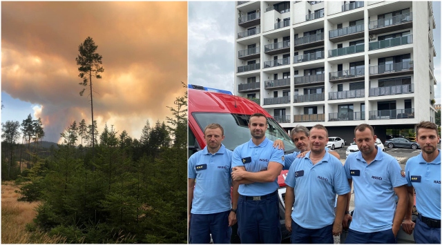 Slovenskí hasiči vyrazili na pomoc kolegom do požiarom pustošeného parku České Švýcarsko (video+foto)