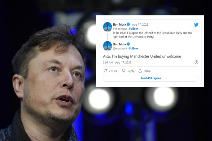 Elon Musk sa svojím žartom postaral o rozruch, keď oznámil kúpu anglického Manchestru United