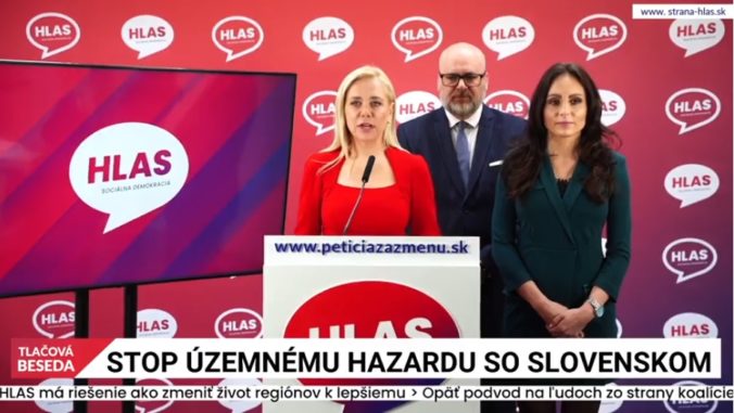 Hlas-SD kritizuje plán vlády prekresliť územnosprávne členenie Slovenska bez analýzy a účasti samospráv (video)