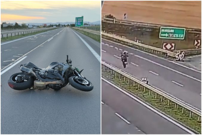 Smrteľná nehoda motorkára na R1 pred Trnavou, krátko pred pádom jazdil len na zadnom kolese (foto)