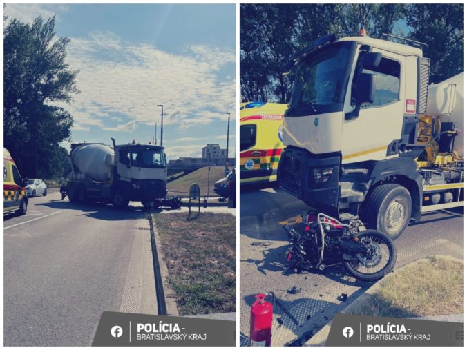 Motocyklista sa na križovatke zrazil s nákladným autom, zraneniam na mieste podľahol (foto)