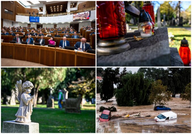 Top foto dňa (29. október 2024): Prípravy na sviatok Všetkých svätých, rokovanie 22. schôdze NRSR aj záplavy v Španielsku