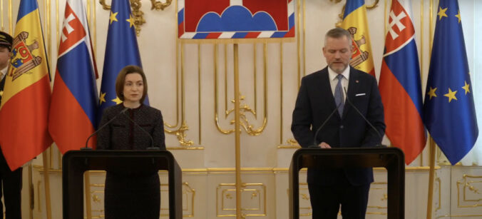 Pellegrini prijal moldavskú prezidentku Maiu Sandu, deklaroval podporu Moldavsku na ceste do EÚ – VIDEO